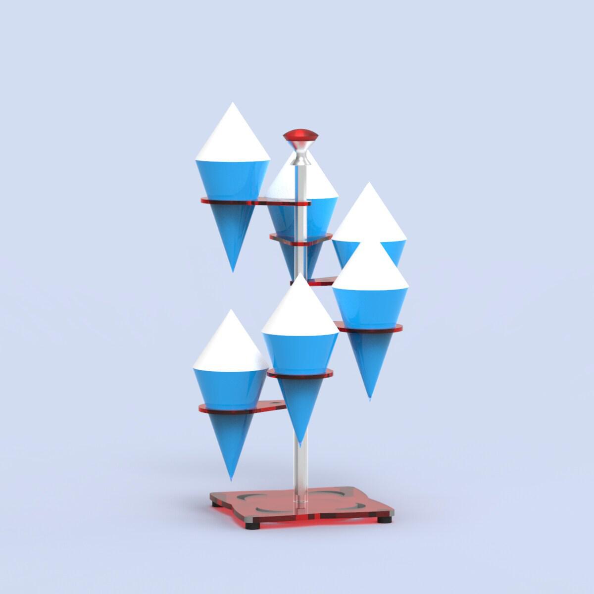 

Acrylic Ice Cream Cone and Roll Display Stand White: Self-assembled