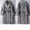 Autumn and Winter New Men's Fur Coat Imitation Fox Fur Long Coat Plus Fat Plus Jacket Warm Casual Windbreaker