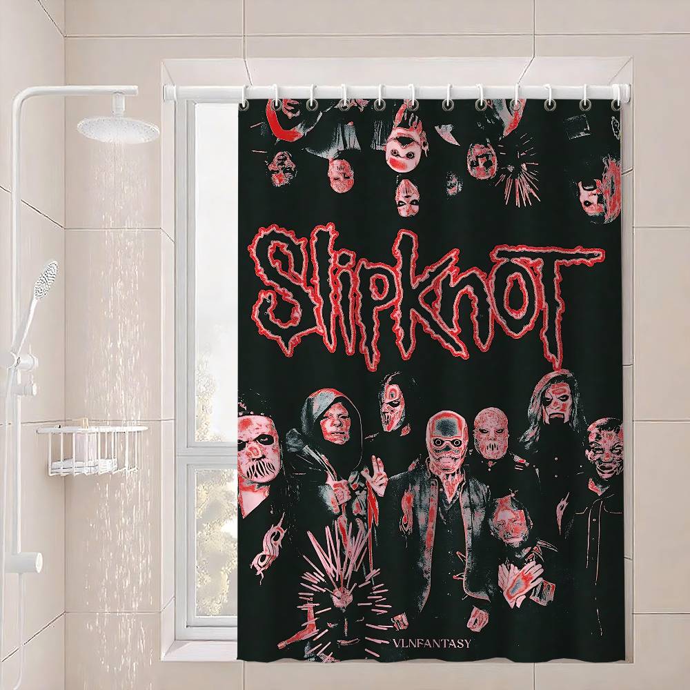 S-Slipknot Rock Logo Waterproof Fabric Shower Curtain Bathroom Decoration Curtain Home Hawaiian Style Shower Curtain