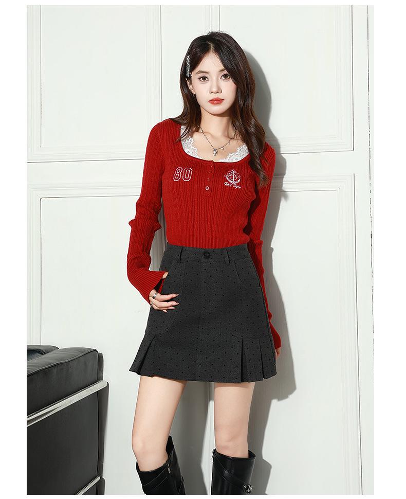 Retro Polka Dot High-Waisted Pleated Skirt - Anti-Exposure, Slimming, Leg-Lengthening 2025 Edition