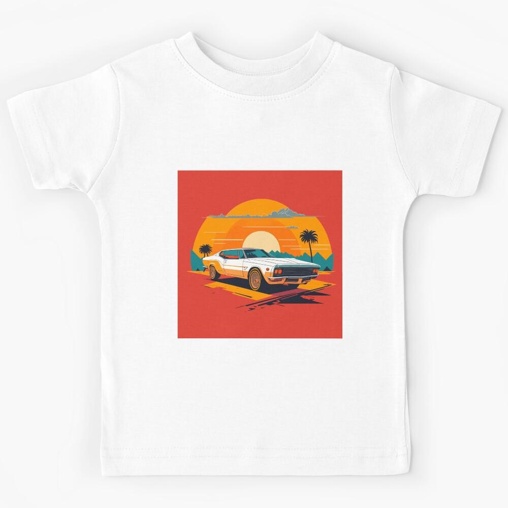 Sunset Wheels: A Retro Ride into Radiant Horizons Kids T-Shirt 160
