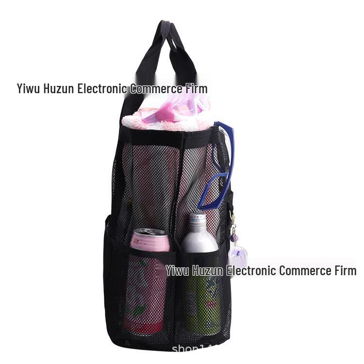 Women's Summer Mesh One-Shoulder Beach Tote Bag - Large Capacity and Breathable Toiletry Organizer.