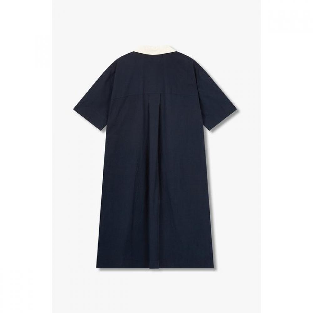 Studio Tomboy Color Block Collar Neck Short Sleeve Dress  9176241983 