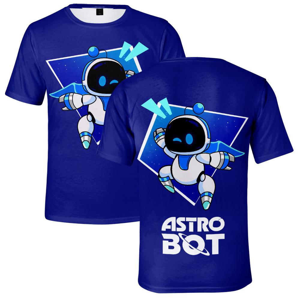 

Смішна аніме-футболка Astro Bot Класна жіноча чоловіча футболка з круглим вирізом Повсякденна унісекс вулична модна футболка Camisetas Ropa Hombre L синій