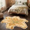 Modern Home Decor Mat Lily Shape Floor Mat, Absorbent Velvet Rug for Bathroom And Entrance, Non-slip Decorative Flower Bedroom Dressing Table,