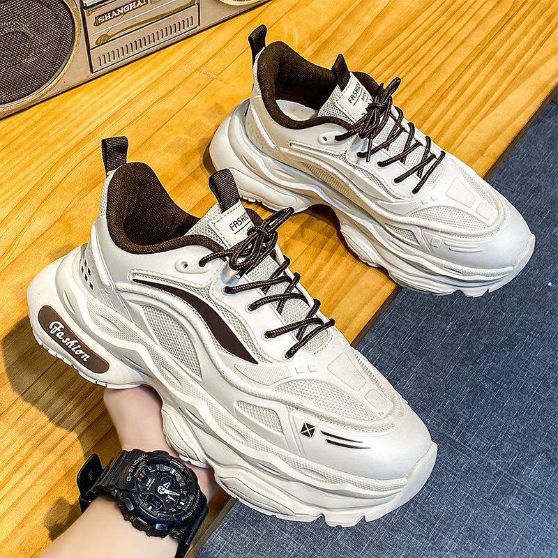 

Invisible inner height increase men s shoes 10cm autumn men s and women s same dad shoes versatile casual sports men s mecha shoes 39 бежевый