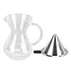 400ml Glass Coffee Pot Kettle Heat Resistant Pour Over Coffee Maker with Stainless Steel Filter for Home KitchenRound