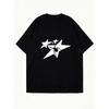 Oversized T Shirt Dress Black Star Pattern Graphic Print Casual Streetwear Fashion Women Summer Outfit