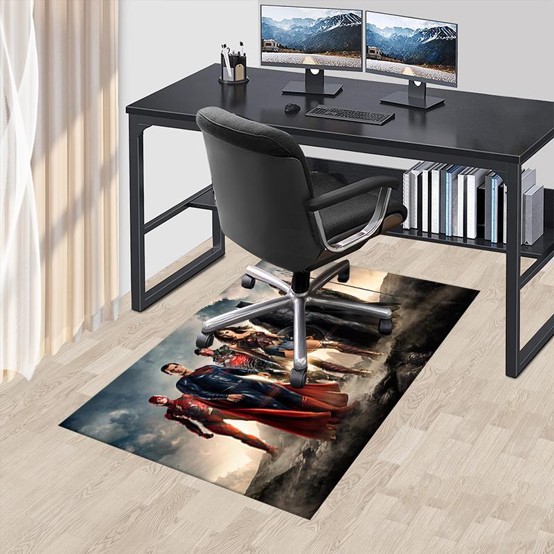 Justice League Movie Poster Wall Art Print Office Mat Home Decor Office Desk Chair Rugs Chair Carpet for office Chair Mat Gift For Halloween