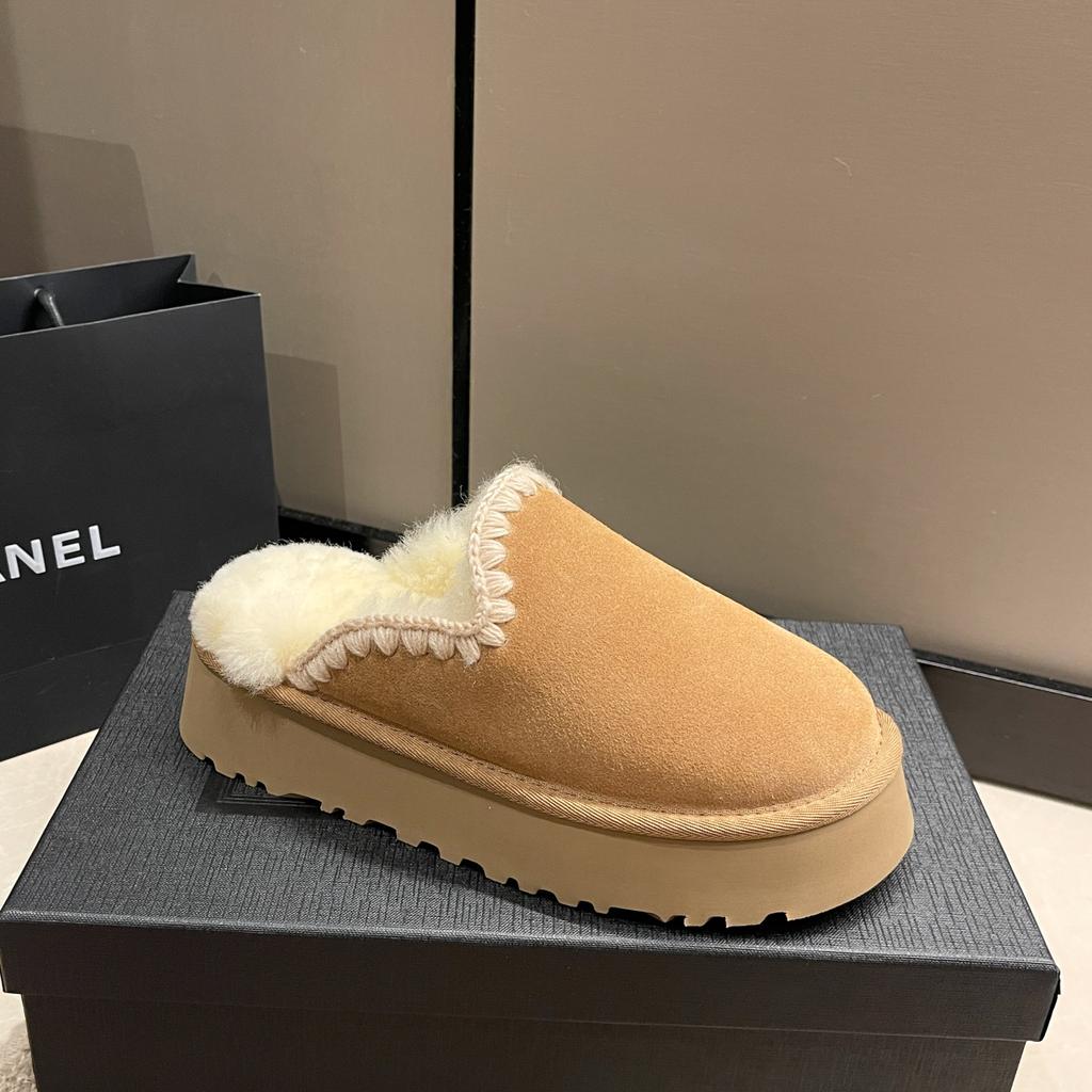 2025 Velvet Versatile and Versatile Autumn and Winter New Internet Celebrity Outer Wear Casual Wide Muffin Thick Bottom Cotton Slippers Women