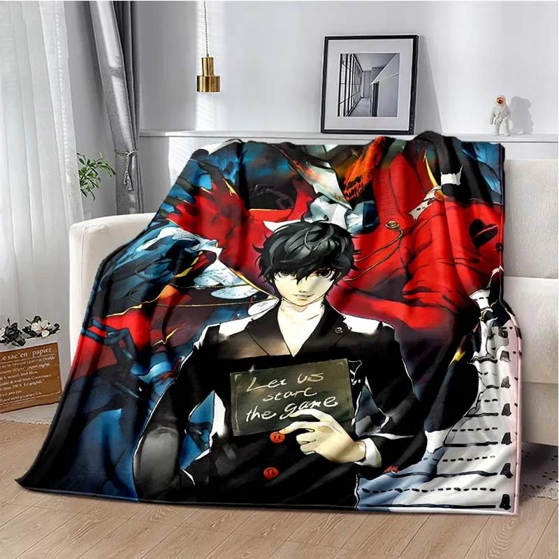 Persona Anime Cartoon Throws Blanket Kid Picnic Super Soft kawaii Blanket for Travel Beding Couch Sofa Bed Blanket Birthday Gift