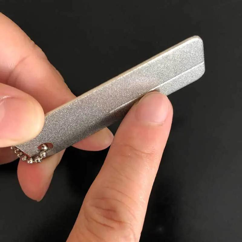 Fishing Hook Sharpener Portable Diamond Stone Fish Hook Sharpen Tools Knife Whetstone Keychain for Outdoor Fishing Accessories