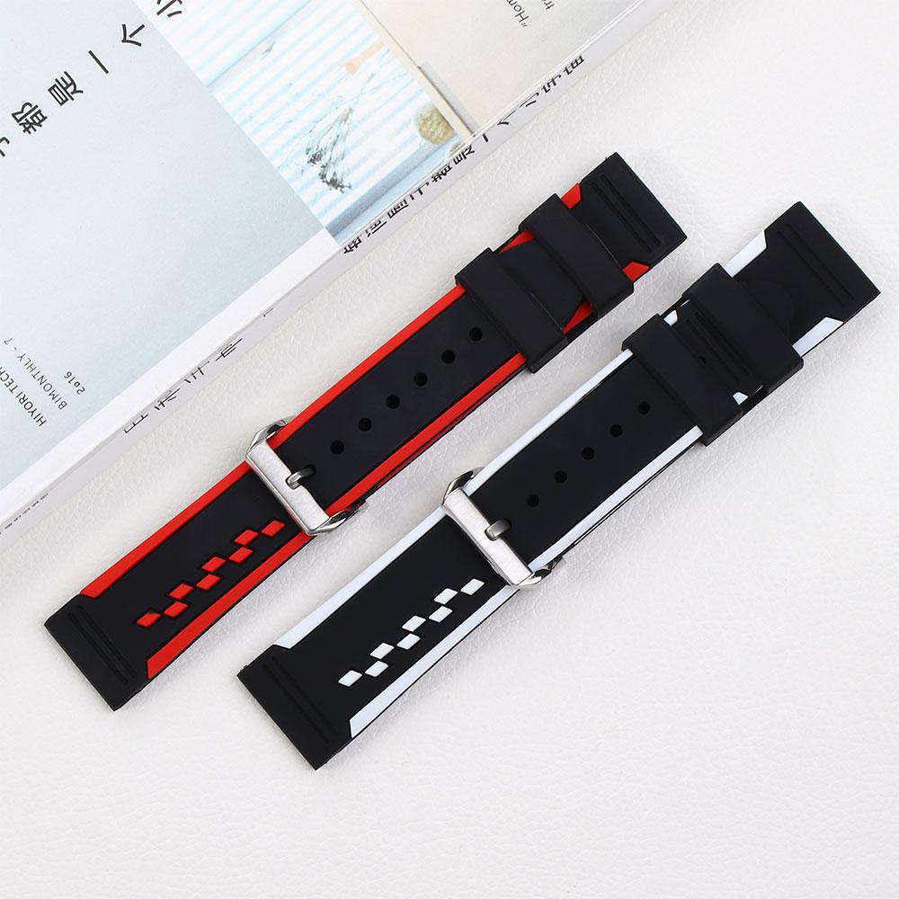 

Women Double Color Silicone Waterproof Rubber Universal Watch Band Strap Watchbands Watch Accs