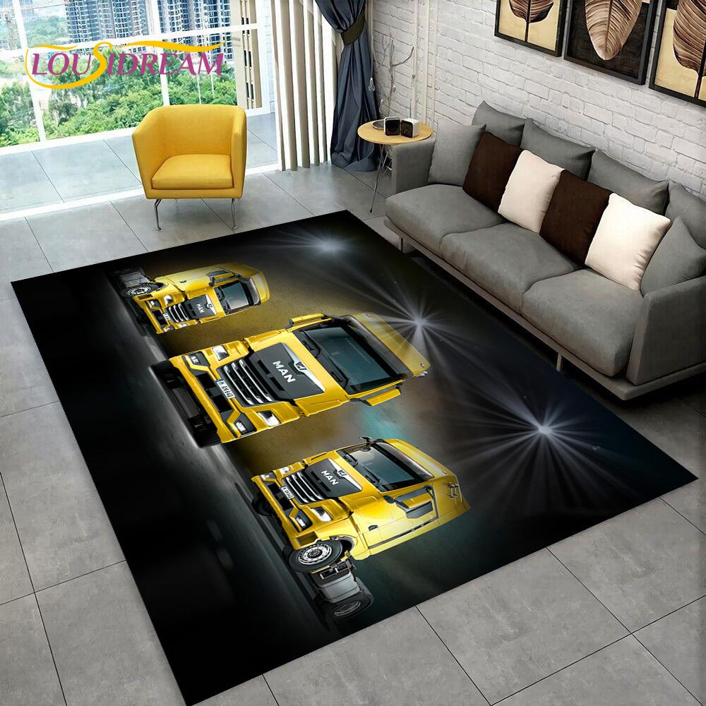 Latest MAN Truck Lorry 3D Printing Rug Carpet for Living Room Bedroom Home Decor,Floor Mat Non-slip Decoration for Sofa Doormat