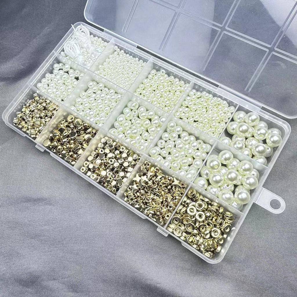 Diy Necklace Loose Beads Handmade Pearl Set Beaded Accessories Bracelet Square Accessories Bracelet