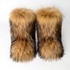 Winter fluffy snow boots women's warm anti-raccoon fur large size medium tube thickened black bear boots