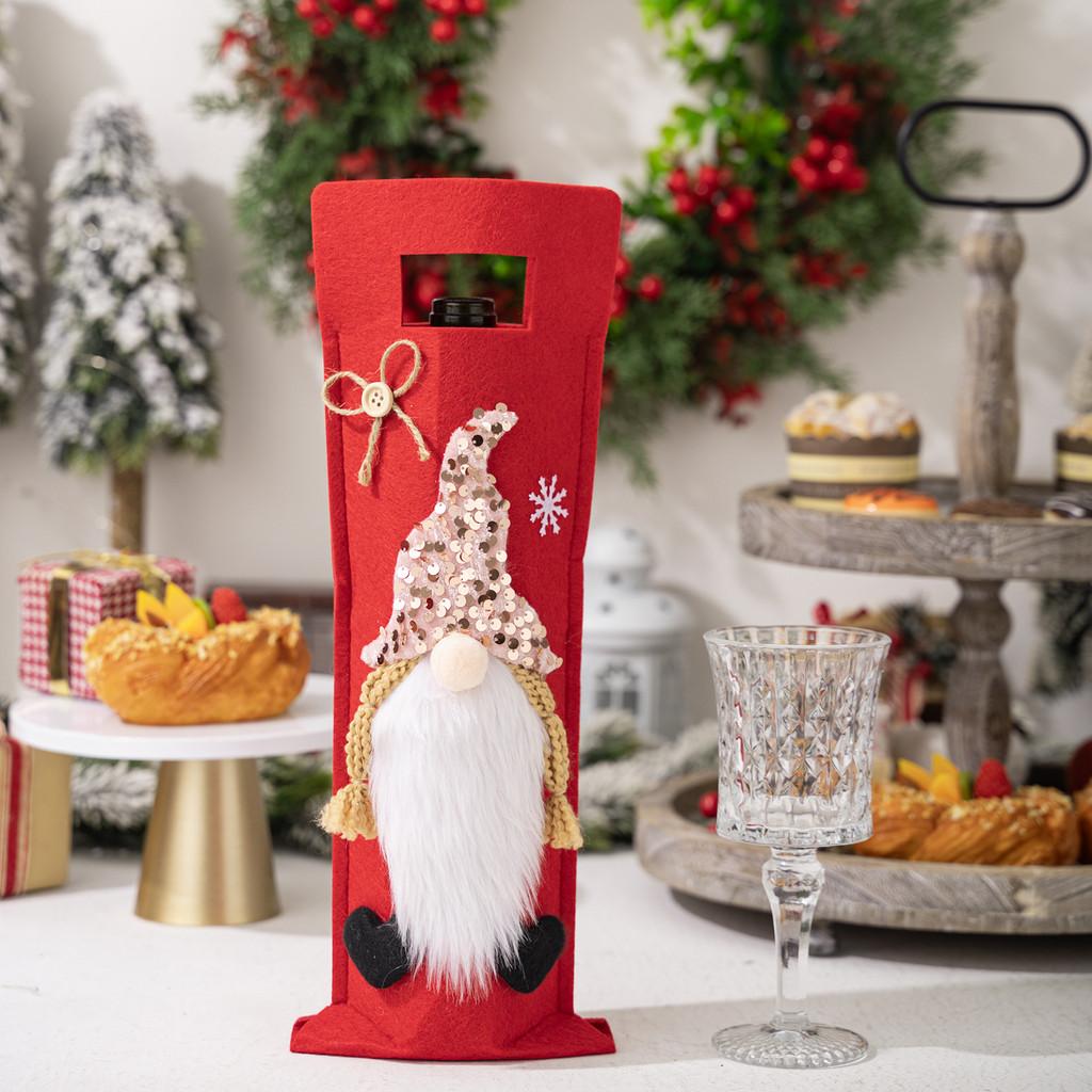 Charming Rudolph Wine Bottle Bags For Christmas Party Decorations In Various Colors