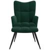 Vidaxl Armchair with Footstool, Dark Green, Upholstered In Velvet