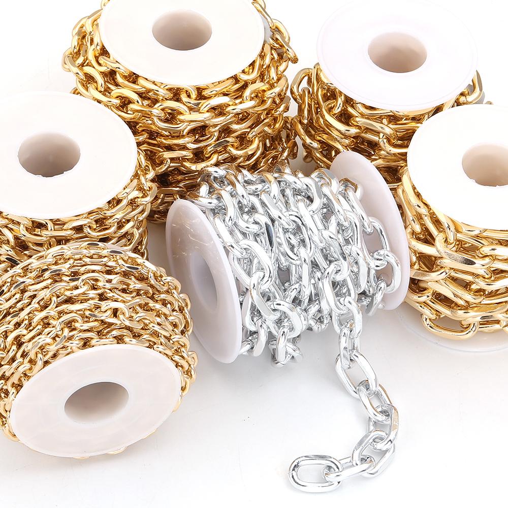 2-5 Yards Aluminiumkette Gold Silber Farbe Verdrehte Gliederketten Für Schmuckherstellung DIY Armband Halskette Kleidung Taschen Zubehör