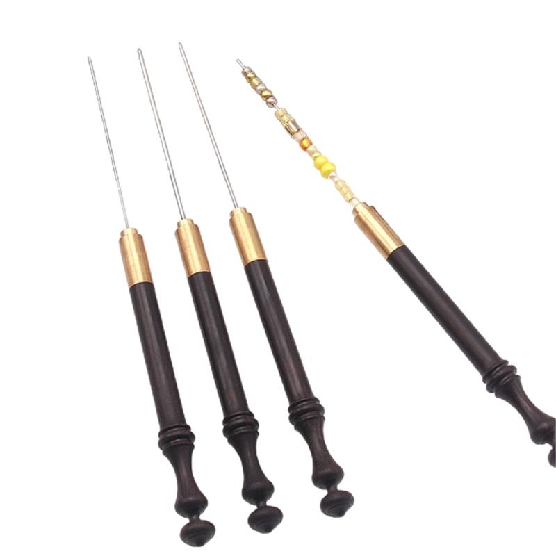 Crochet Hooks Ergonomic Crochet Hook Needle Wooden Handle for Crochet Yarn Thread/Beads Crochet Needle Knitting Tool