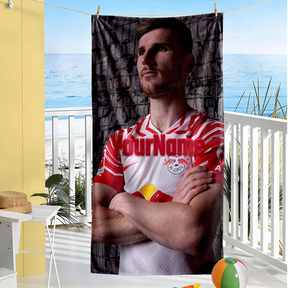 RB Leipzig Personalisierbares Namens-Strandtuch Superweich Saugfähig Ideal Für Reisen Outdoor Schwimmbad Yoga Surfen Camping Wandern Fitnessstudio Geschenk Urlaub