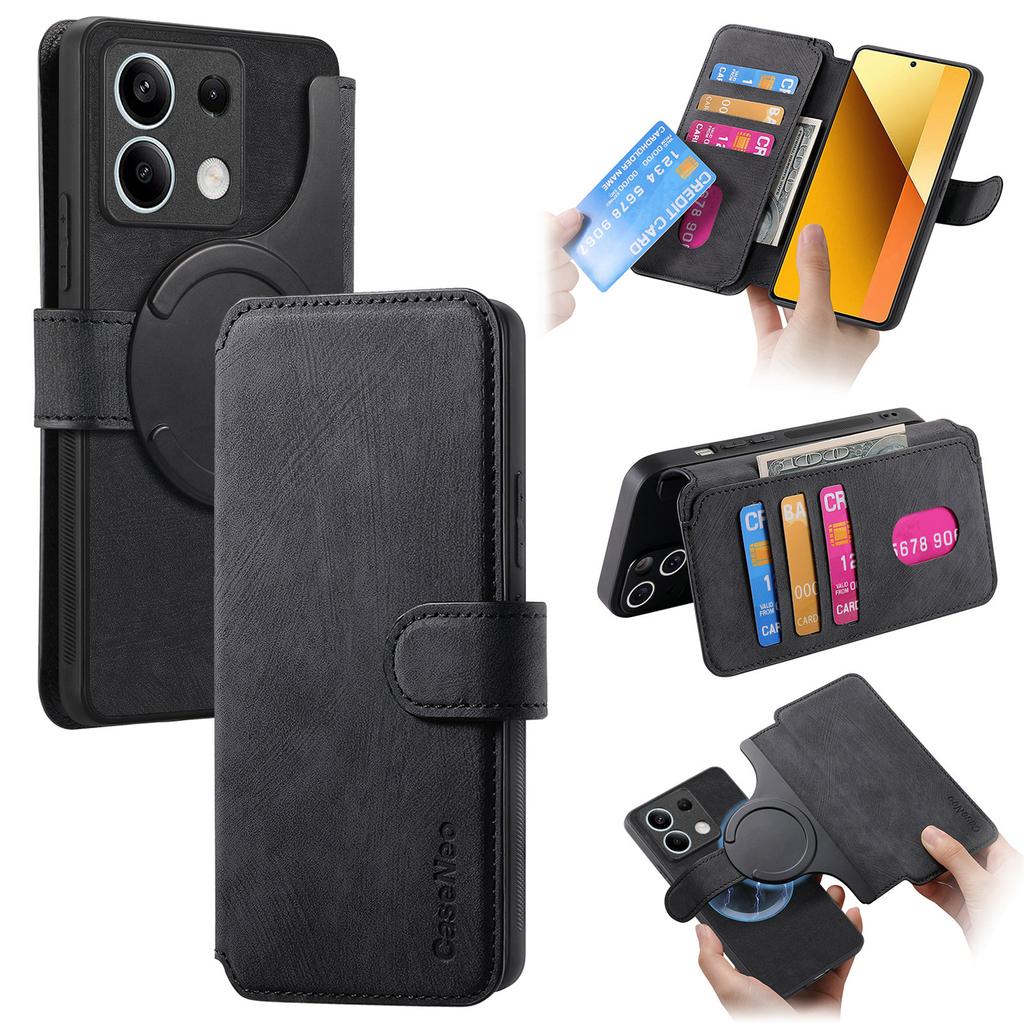 For Xiaomi Redmi Note 13 5G Magnetic Case CASENEO Detachable Leather Phone Wallet Cover