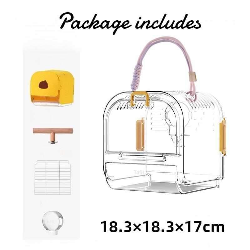 Parrots Cages Portable Outdoor Transparent Bird Bag Breathable Peony Cages Lightweight Bird House Supplies Small Pets Carries
