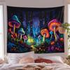 1pc Fluorescent mushroom forest planet black light tapestry, UV neon light tapestry, room wall decoration tapestry
