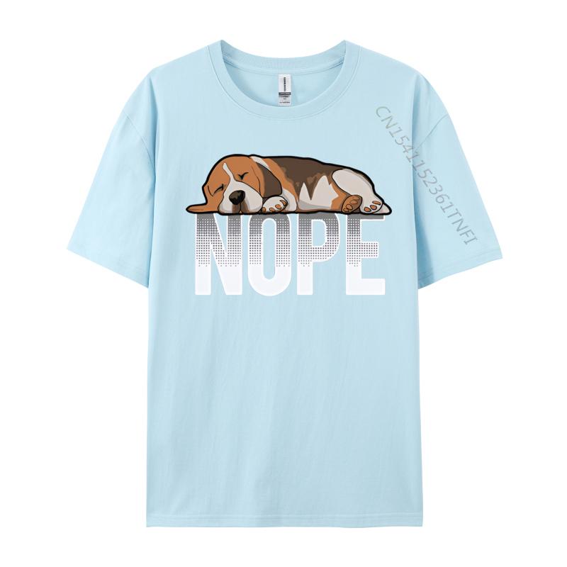 Beagle Dog Nope Vintage Tshirt Mens All Cotton Loose Fitting Oversized Tshirt Top Grahpic Tee Shirt