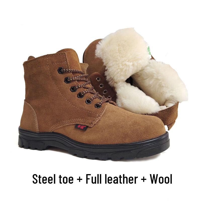 Men's Winter Shearling Work Safety Snow Boots