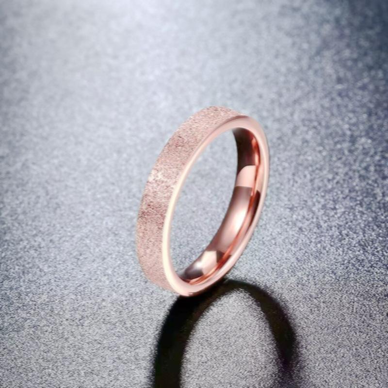ins high-end fashion titanium steel matte ring women, light luxury niche poor rate ring hand jewelry