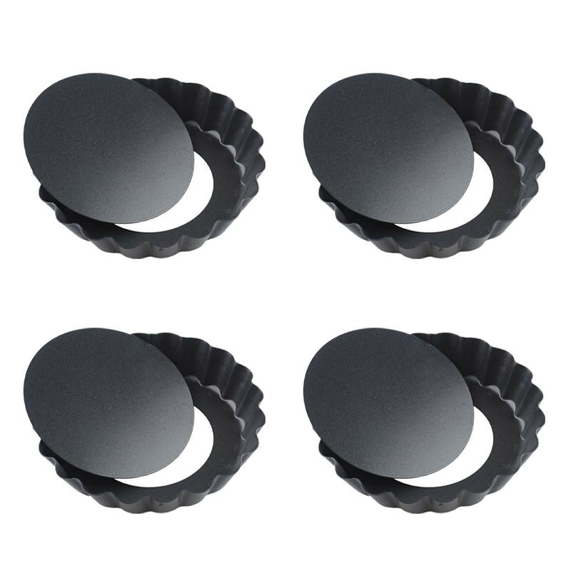 2/4/6Pcs Tart Quiche Pans With Removable Bottom Pie Pizza Cake Molds Non-Stick Fluted Sides Mini Tart Pans Baking Cup Bakeware