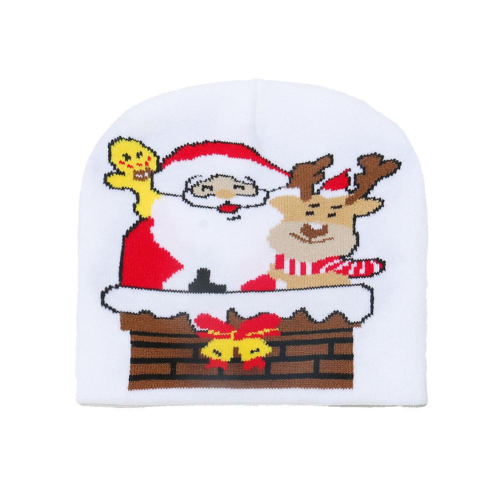 Christmas Hats for Men and Women Autumn and Winter New Elk Santa Claus Snowman Jacquard Wool Hat Festive Christmas Knitted Hat