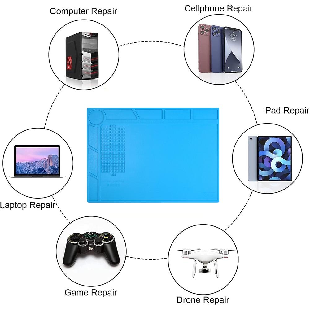 Silicon Soldering Station Mat Anti-static Heat-Resistant Work Pad Desk Platform Magnetic Soldering Mat BGA Soldering Station