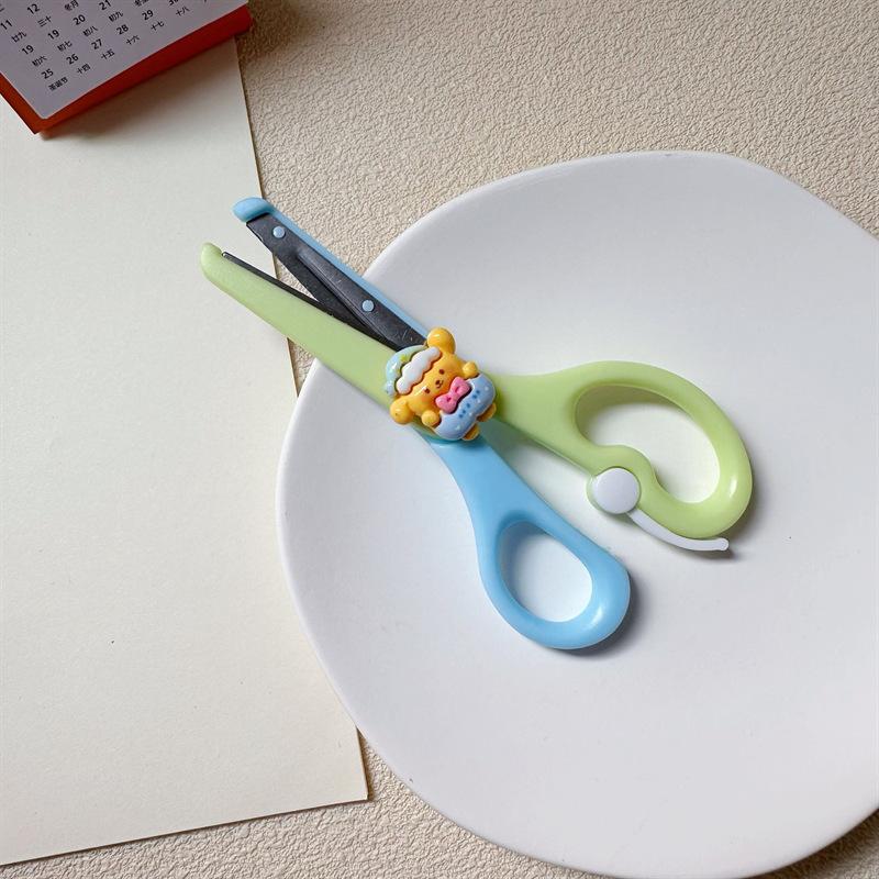 Cartoon Mini Scissors Student Office Hand Account Paper Scissors Safety Plastic Hemming DIY Hand Scissors