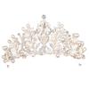 Corona di Perle Fatta a Mano Gioielli per Capelli da Sposa Tiara da Matrimonio Accessori per Capelli Bianco