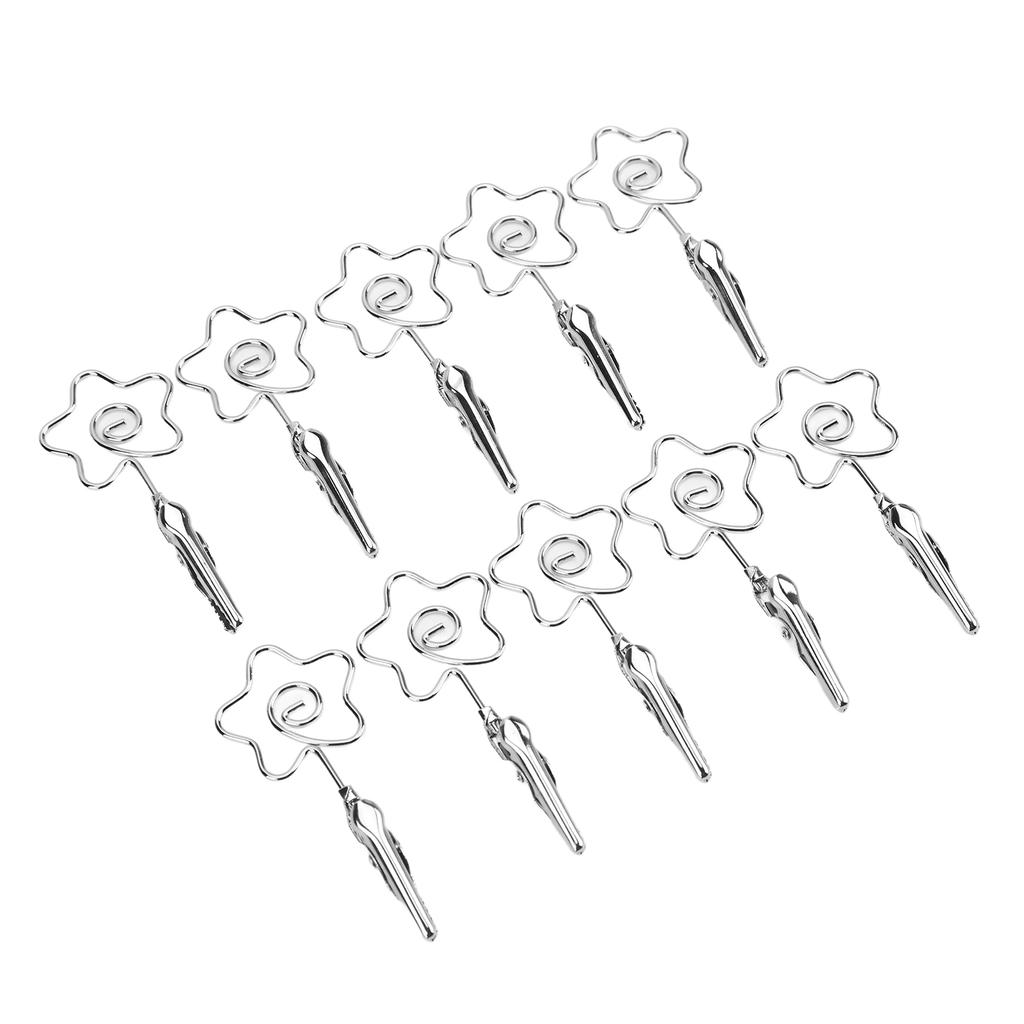 10Pcs Name Card Clips Metal Double Headed Strong Clip Sturdy Durable Wide Application Number Card
