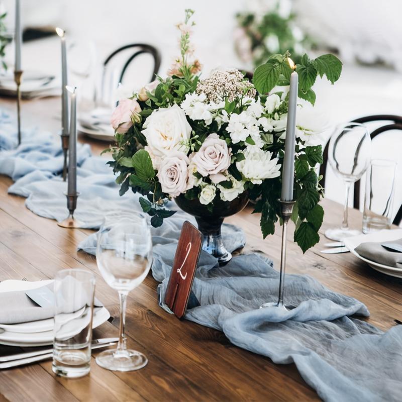 180cm Crinkle Cloth Table Runner for Birthday Parties, Weddings, and Holiday Celebrations, Photography Props Decoration