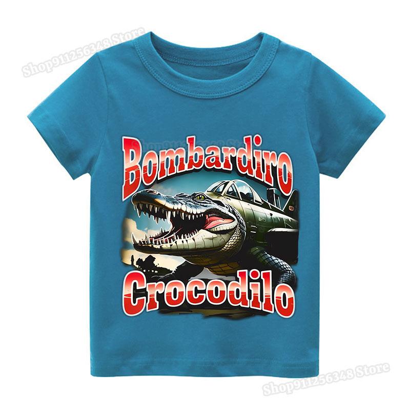 Italian Brainrot Cotton T-shirt Kids Clothes Boys Girls Funny Tops Tung Tung Sahur Ballerina Cappuccino Print Tees Streetwear