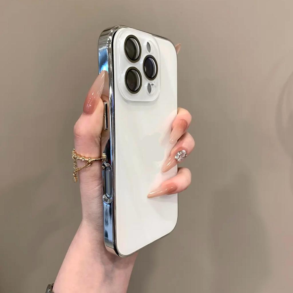 Light Luxury Tempered Glass IPhone 17 Promax Phone Case Apple 15 New 14 All Include Lens Film Protective Case