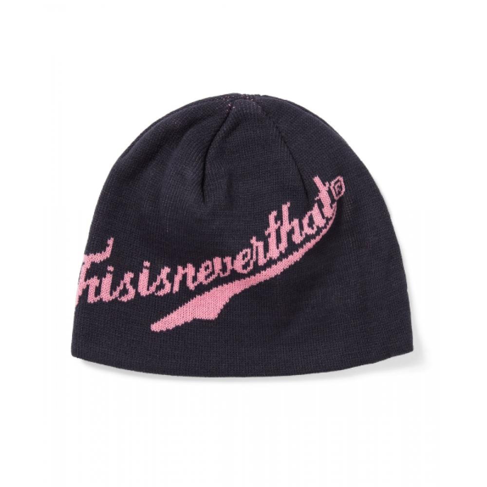 Thisisneverthat Script Logo No Cuff Beanie Navy F