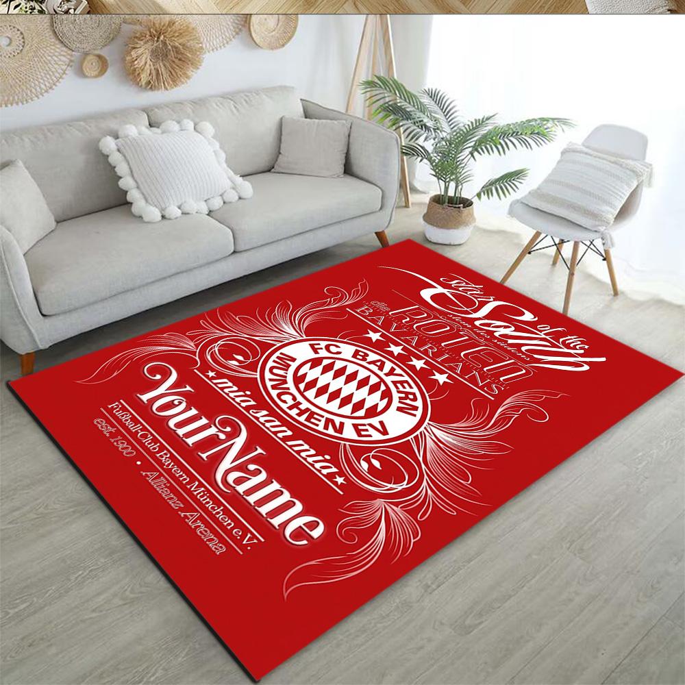 Fußball‑club Bayern München E.v. 1 Customize Your Name Area Rug Design for Living Rooms Game Room Kitchen Foyer Antislip Carpet Decorate Offices