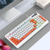 Keyboard 93 Keys Dynamic RGB Backlit Ergonomic Design Wired Gaming Keyboard with Volume Knob for Laptop
