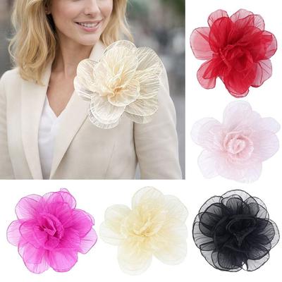 20cm Oversized Yarn Flower Handmade Dress Pin Elegant Flower Brooch Women