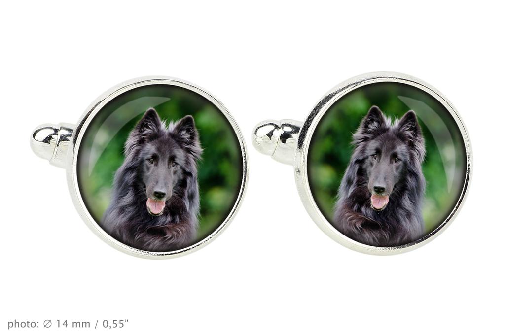 Belgian Shepherd Dog, Belgian Sheepdog - cufflinks and tie with your photo, a suit decoration, men's jewelry from the Art-Dog brand.