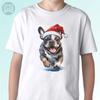 French Bulldog Kids Boys T-Shirt Dog Christmas Present Gift Top Funny Xmas Party Tee