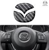 Carbon Fiber Car Steering Wheel Cover Logo Stickers Modified Auto Decorative Styling Decals for Mazda Axela ATENZA CX-5 CX-4