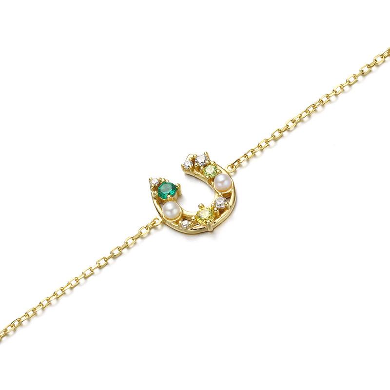 Простые ручные украшения в корейском стиле S925 Серебряный браслет «Счастливая подкова» — фото 5