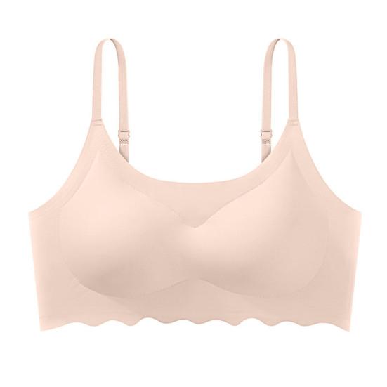 Women Bra Adjustable Strap Seamless Solid Color High Stretchability Maximum Comfort Shockproof Push-up
