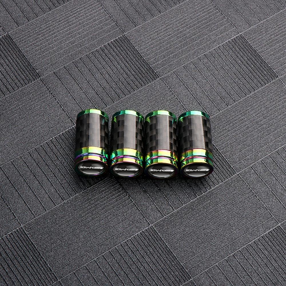 VFO1   4PCS Carbon Fiber Car Styling Wheel Tires Valve Caps Dust Covers for Mercedes Benz E C G M S Class AMG W204 W212 W176 W108 GLA